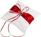 Coussin de mariage pour bagues - Romantique - Porte-alliances - Décoration de mariage - Cœurs doubles - Ruban - Bleu/Rouge