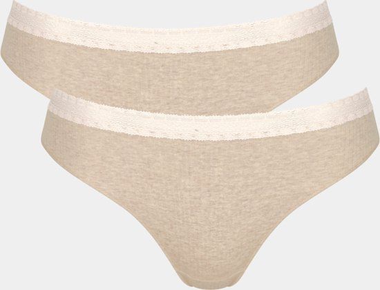 Sloggi Go Ribbed Tai - 2-Pack - Grey - Women's XS