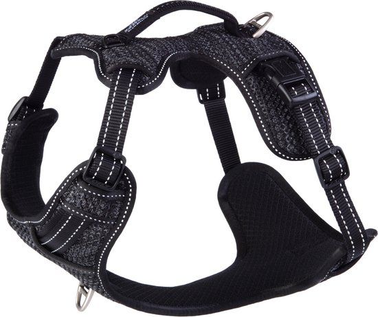 Rogz Explore Tuig Gevoerd Zwart - Hondenharnas - L - 53-73 cm