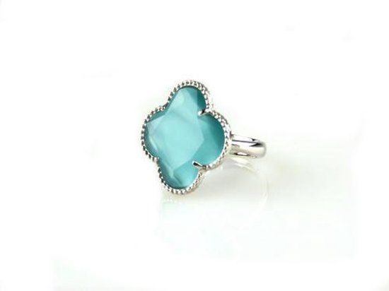 model Fiori ring zilver turkoois 17.75 mm / maat 56