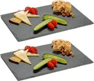 Arte r Leisteen 2x stuks leisteen serveerplanken 20 x 30 cm