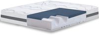 The White Stone Traagschuim Matras 130x200 cm Hoogte 22 cm | Hypoallergeen en Ademend Tijk | Orthopedische Zelfvormende Eigenschappen | Medium-Stevig | Gemaakt in Italië