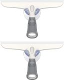 Sans marque Essuie-glace de douche en silicone avec support à ventouse, 2 pièces