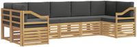 vidaXL Loungebank Set 7-delig Wit/Antraciet Polyester