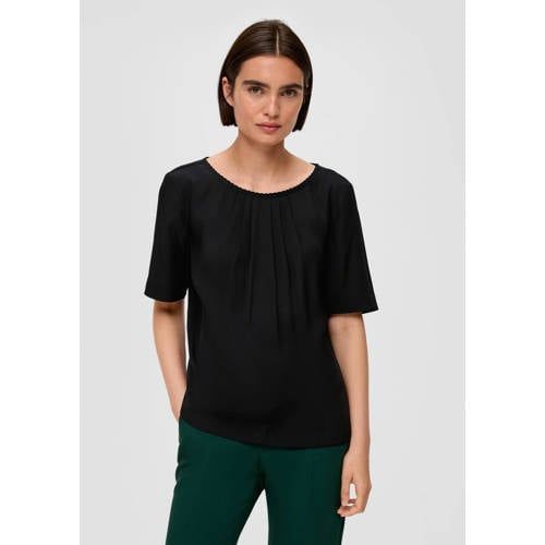 s.Oliver BLACK LABEL blousetop with pleats black
