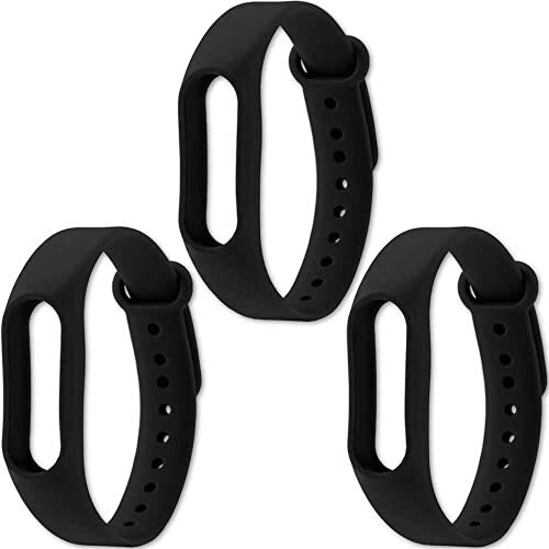 Ociodual 3 reservearmbanden, compatibel met Xiaomi Mi Smart Band 2, zwart, zachte siliconen, flexibel, armband