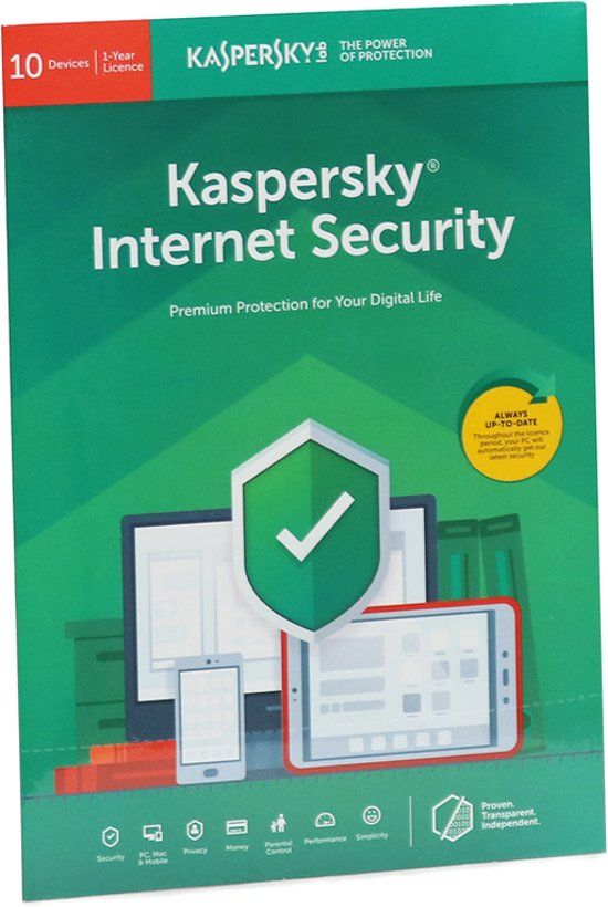 Kaspersky Internet Security - 10 Apparaten - 1 Jaar - Engelse verpakking