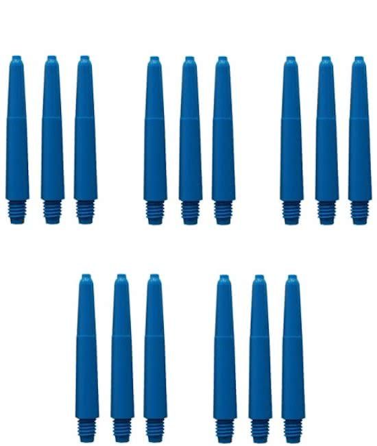 Dragon Darts darts shaft - 5 sets 15 stuks - Short - blauw - darts shafts