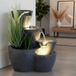 Botana fontaine de jardin - 59 cm - Avec éclairage LED - Plantable - Pour intérieur et extérieur
