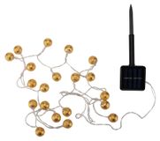 Sunshine Glamour guirlande lumineuse solaire, or, métal, 3000 K