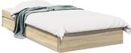 vidaXL Bedframe met lades bewerkt hout sonoma eikenkleurig 90x200 cm