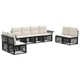 vidaXL Tuinbank Set 8 st Zwart poly rattan