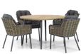 Santika Furniture Santika Fasano/Montana 130 cm rond dining tuinset 5-delig