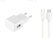 Sunix netvoeding/oplader, 2A, Type-C, draagbaar, geschikt voor reizen, met stekker, 1,2 meter kabel, compatibel met smartphones en Android-smartphones, kleur: wit