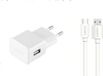 Sunix adaptateur secteur/chargeur, 2A, Type-C, portable, adapté aux voyages, avec prise, câble de 1,2 mètre, compatible avec smartphones et smartphones Android, couleur : blanc