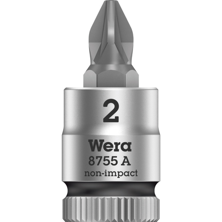 Wera 05003354001 8755 A Zyklop dopsleutel 1/4 inch, PZ 2 x 28 mm, zwart