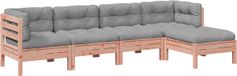 vidaXL 5-delige Loungeset met kussens massief douglas vurenhout