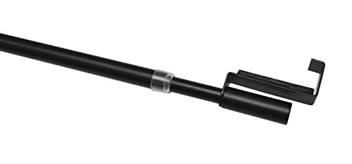 Gardinia gordijnroede met klemsteunen, uitschuifbaar, gordijnroede zonder schroeven of boren, Ø 7/9 mm, 120-160 cm, metaal, zwart