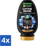 Garnier Loving Blends Conditioner met Actieve Kool, voor extra glans, 250 ml - Voordeelverpakking - 4 stuks