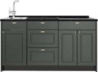 Vicco Keukenblok Fame-Line, Groen-Goud Landhuis, 150 cm zonder werkblad