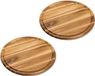 Kesper Broodplank/Serveerplank/Snijplank - 4 stuks - Rond - Met Sapgroef - Dia 30 cm - Acacia Hout
