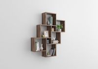 LuxeLivin' FMD Wandschap met 8 vakken old style donkerkleurig