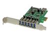 StarTech.com 7-poorts PCI Express USB 3.0 kaart - PCIe USB 3.0 (Super Speed) interfacekaart/controller 6 x externe en 1 x intern