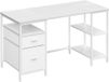 Songmics Bureau avec 3 étagères et 2 tiroirs - Érable blanc nuage blanc - 140 x 60 x 76 cm