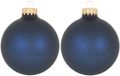 Krebs Kerstballen - 16x st - donkerblauw - glas - 7 cm