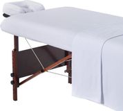 Merkloos / Sans marque Wan GmbH Massage Lakenset - 3-delig - Professionele Massage - 100% Katoen Flanel - 154 x 254 cm - Wit