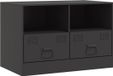 vidaXL Meuble TV 67x39x44 cm acier noir