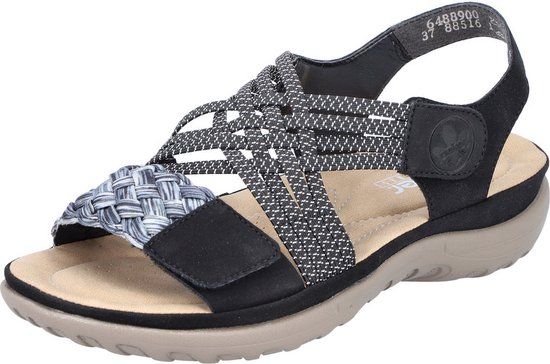 Rieker Dames Wandelsandalen - Zwart - Maat 40 - 64889-00 - Lente/Zomer 2024