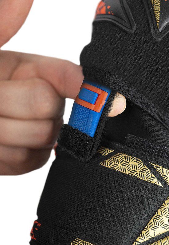 Reusch Attrakt SpeedBump Ortho-Tec Keepershandschoenen - Maat 8 - Zwart/Fluo Oranje/Goud - Met Fingersave