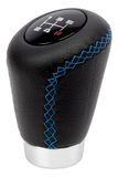 OEM 2 kort leer zwart/blauw