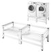 VEVOR Wasmachine- en droogrek, 355 mm hoog, wasmachine- en droogrekken met uitschuifbare lade, draagvermogen van 318 kg, antislipvoeten, robuust stalen wasmachineonderstel, universeel toepasbaar, wit, 2 stuks