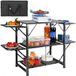 Latios Table de cuisine de camping - Station de cuisson - Aluminium - Pliable - Portable - 4 panneaux latéraux en métal - 2 étagères - Sac de transport
