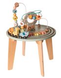 TOOKY TOY Activiteitentafel - FSC Hout - 7-Delige Speeltafel: Treinbaan en Kralenspiraal - Geschikt voor 2+ Jaar (Peuters) - Educatief & Montessori Speelgoed