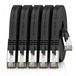 1aTTack.de 2m - zwart - 5 stuks CAT.7 Gigabit Ethernet LAN platte lintkabel (RJ45) netwerkkabel onbewerkte kabel (10 Gbit/s) installatiekabel plat slank compatibel met Cat.5 - Cat.5e - Cat.6