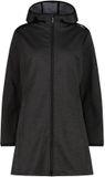 CMP Dames softshell parka met capuchon gemêleerd, maat 38, nero mel.