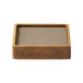 LIND DNA Set de dessous de verre Wood Box Nature-chêne, carré, S, Nupo clay brown, 9 pièces