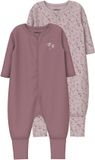 NAME IT NBFNIGHTSUIT 2P ZIP FF VIOLETFLOWER NOOS - Bébé - Pyjama