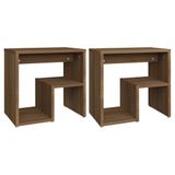 VidaXL Table de chevet et table d'appoint en chêne 40x30x40 cm (2 pièces)
