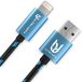 Ultra HDTV Lightning Kabel naar USB | 1 Meter | Blauw/Zwart | Apple MFi gecertificeerd