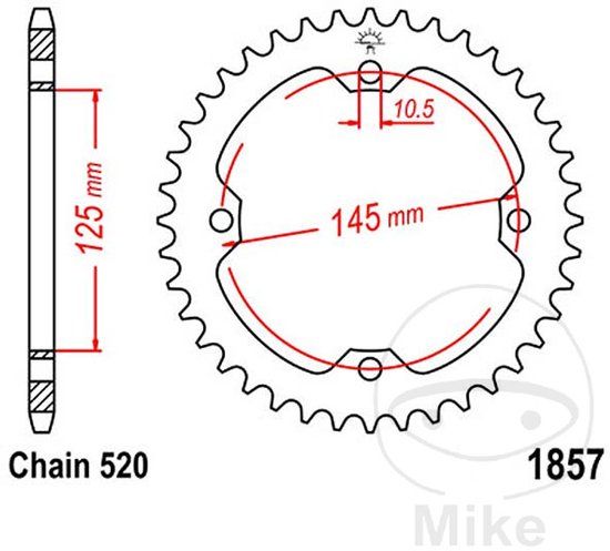 Jt Sprockets 520 Jtr1857.37 Steel Achtertandwiel Zilver 37t