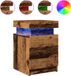 vidaXL Nachtkastjes - 2 stuks - met LED - 35x39x55 cm - Hout - Oud Houtkleurig