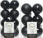 Decoris Kaemingk B.V. Kerstversiering kunststof kerstballen zwart 4-6 cm pakket van 40 stuks