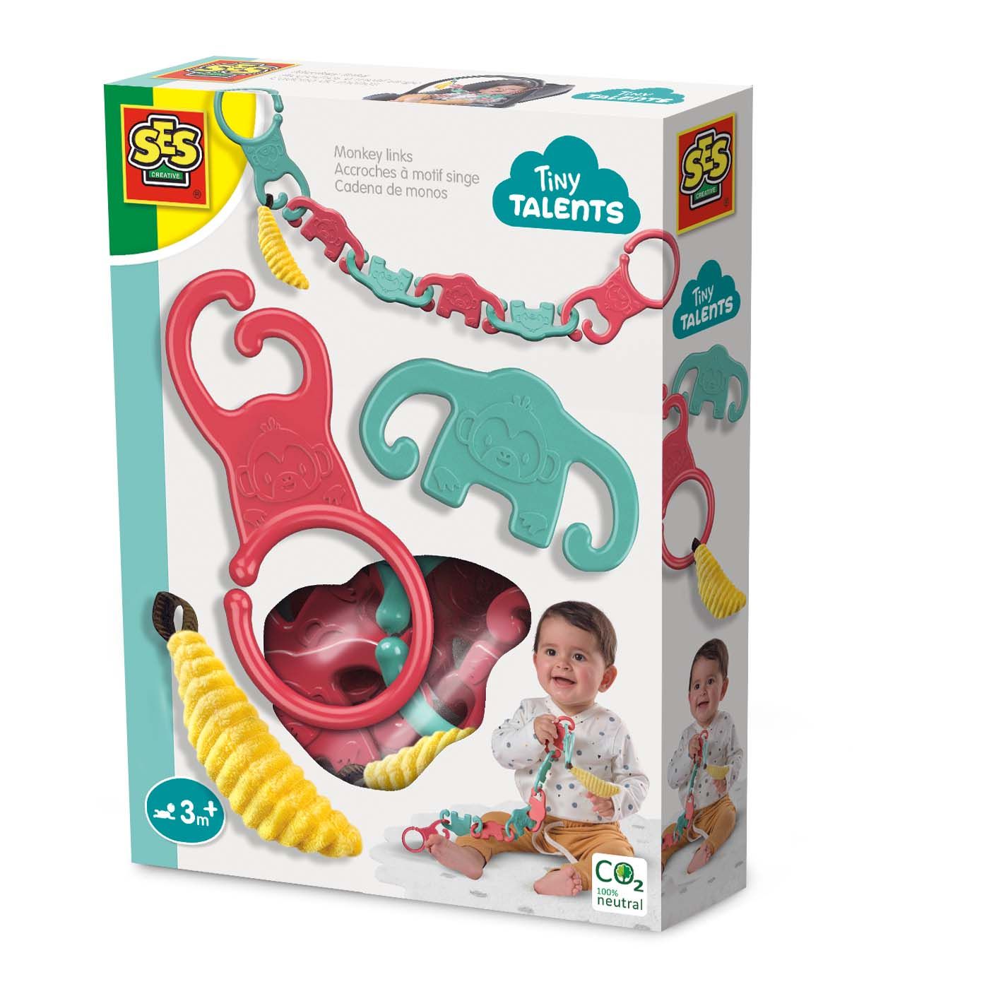 ses Tiny Talents Monkey links - Speelgoed voor motoriek - Meerkleurig
