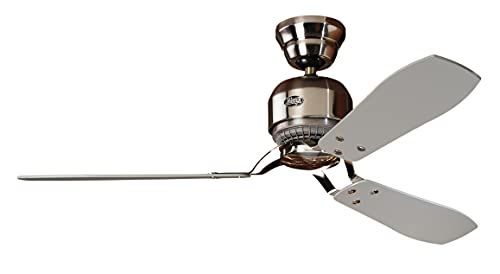 Hunter Fan Hunter 132 cm | 52 inch industriële geborsteld chroom plafondventilator en wandbediening, 24542