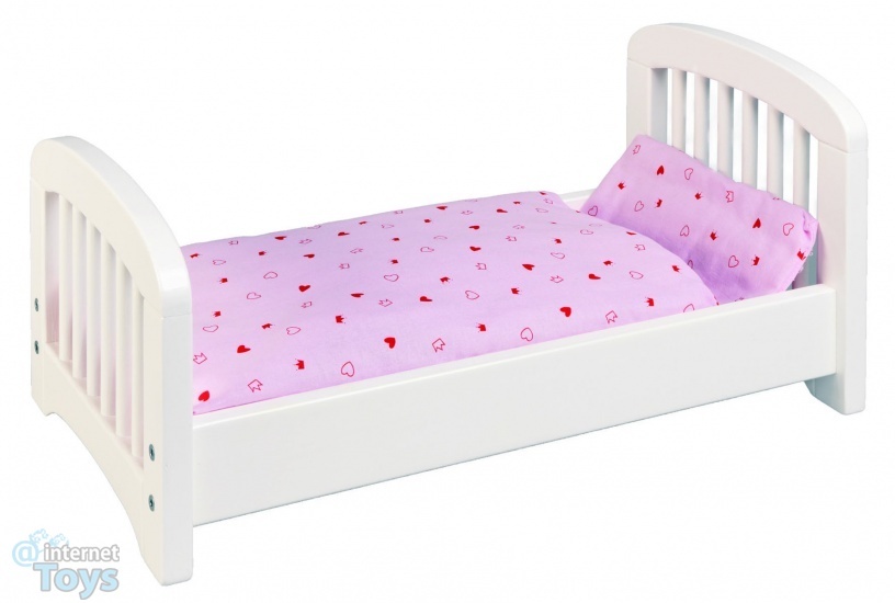 Goki Houten poppenbed 54 x 29 x 25 cm wit