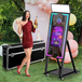 SNQP EU-verzending 65-inch spiegel fotocabine, draagbare selfie spiegel fotocabine, touchscreen LED fotolijst selfservice terminal